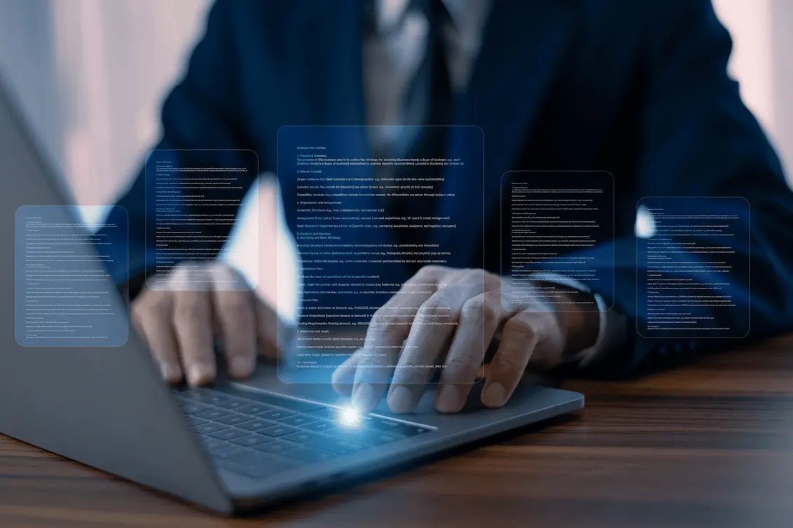 Businessman Using Aipowered Document Analysis Enhances